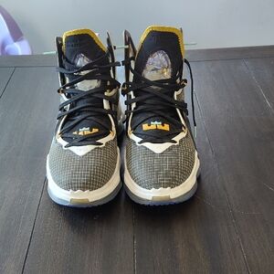 Nike LeBron Black and Gold Sneakers
